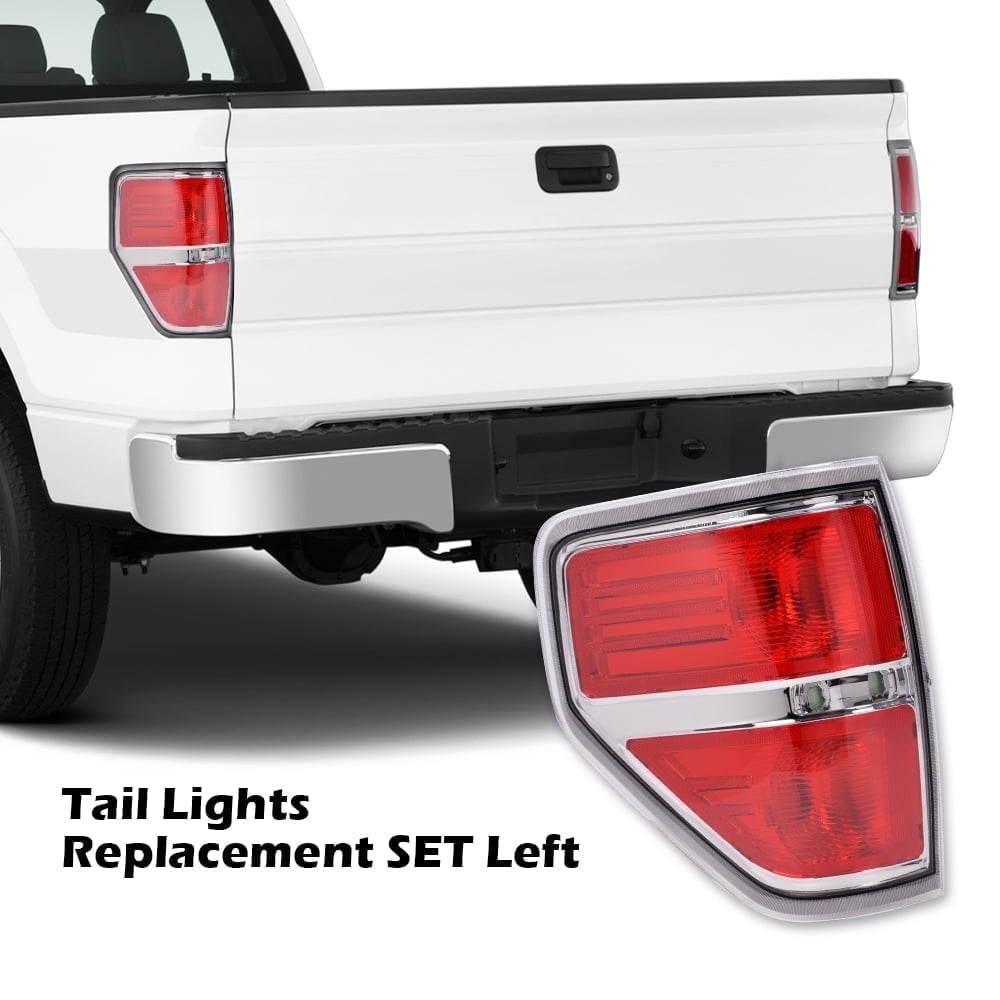 CROSSDESIGN Trim Rear Left Tail Lights Brake Lamps Fit for 2009-2014  Ford F150