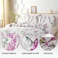 thumbnail image 4 of Beartech Floral Quilt Set King Size Rose Purple Lilac Quilt Lightweight Reversible Microfiber Bedspread Coverlet Bedding Set, 4 of 7