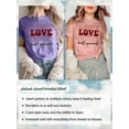 thumbnail image 6 of Anbech LOVE Printed T-Shirt for Women Casual Valentine's Day Graphic LOVE Is All You Need Junior Girls Short Sleeve Tee Tops with Crew Neck, 6 of 10