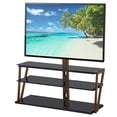 thumbnail image 4 of LEADZM TSG007 32-65" Corner Floor TV Stand with Swivel Bracket 3-Tier Tempered Glass Shelves, 4 of 10