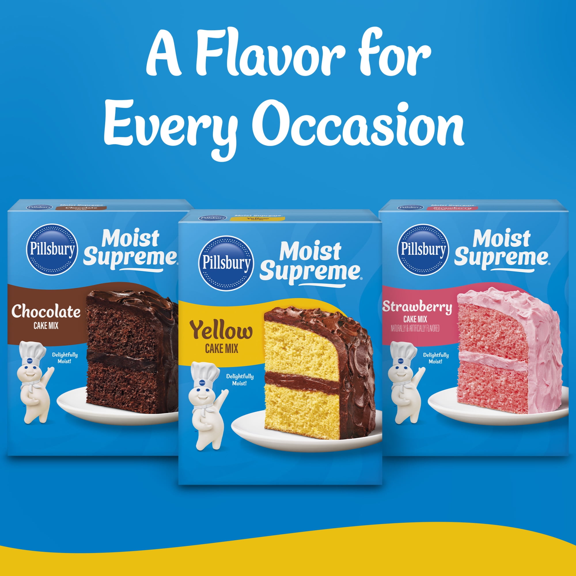 Pillsbury Moist Supreme Yellow Cake Mix, 15.25 oz Box