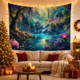 thumbnail image 3 of Floral Garden Pond with Nestled Forest Calm Body, Mystical Fantasy for Space Lovers, Galaxy Room Decor, Mother'S Day Gift, Tapestry Wall Hanging for Bedroom and Dorm, 3 of 7