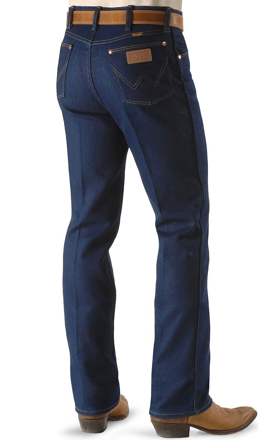 wrangler men's western regular boot cut jean,navy stretch,40x32 -  