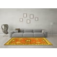 thumbnail image 3 of Ahgly Company Machine Washable Indoor Rectangle Geometric Yellow Traditional Area Rugs, 3' x 5', 3 of 4