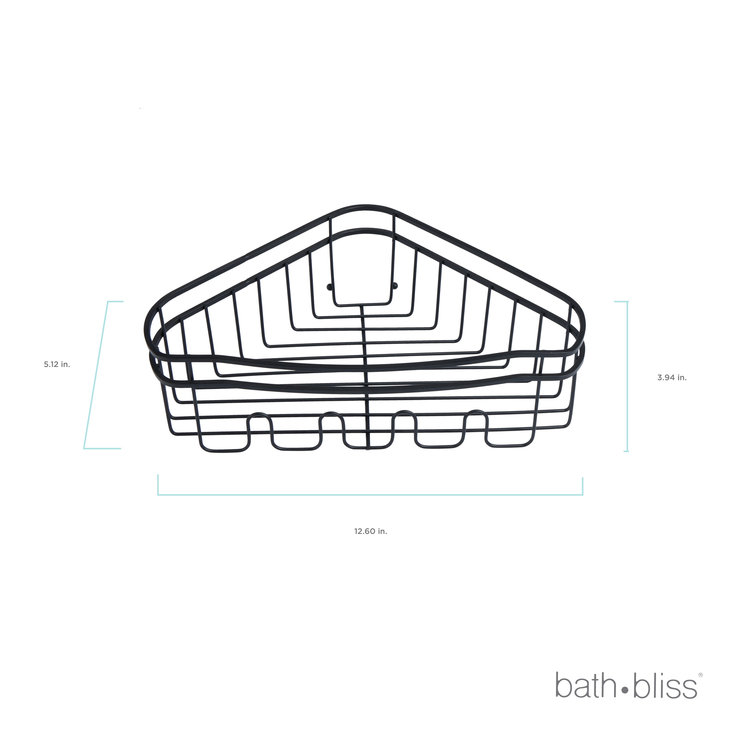 Bath Bliss 3 Piece Cornered Shower Caddy Shelves in Black