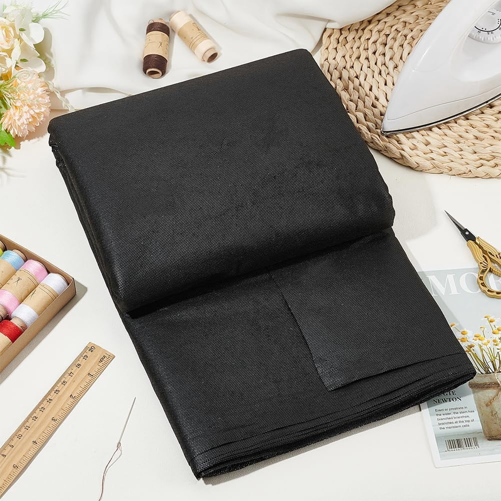 10 Yard Adhesive Polyester Fabric Garment Accessories Black 100cm
