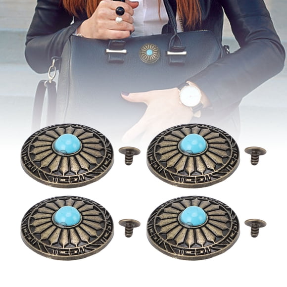 Botón De Hebilla, Conchos Redondos Turquesas Fáciles De Instalar Para Bolsa De Equipaje