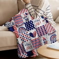 thumbnail image 5 of Honeeladyy 4th of July Plush Throw Blanket, Ultra Soft & Cozy Gift for Kids, Independence Day Present, USA Flag Graphic Warm Lightweight Flannel Throw for Bed, Couch & Travel, 27.56x39.37 in, 5 of 6