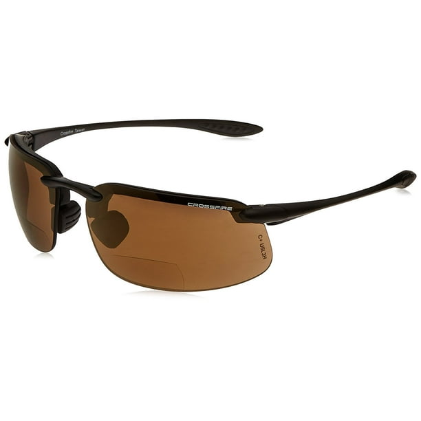 216112 1.25 Diopter ES4 Safety Glasses with Black Frame and Bronze Lens