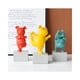 thumbnail image 1 of Estatua de resina masculina bulldog francés TUNC Decoración de yoga 3 piezas rojo verde amarillo, 1 of 5