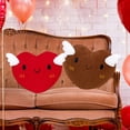 thumbnail image 1 of Muñeca de peluche de sofá de San Valentín – Figura decorativa de algodón rojo o marrón adorable, 15,9"x13,7", peluche para sofá, dormitorio, regalo de acento festivo para la casa navideña, 1 of 6