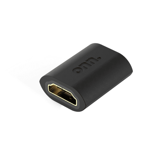 Onn. HDMI Coupler Female to Female Adapter, Black Color, Rack Size: 9.5*12.6*1.3cm