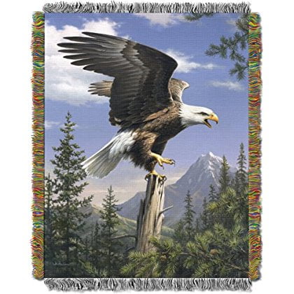 Northwest Acrylic Throw - Hautman Brothers, Eagle Perch 48-Inch-by-60-Inch Acrylic Tapestry Throw by The Northwest Company