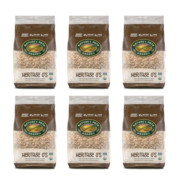 Nature's Path Organic Heritage O's Breakfast Cereal, 32oz Bag (pack of 6)