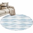 thumbnail image 6 of Blue Stripes Round Rug 3ft Washable Circle Entryway Rugs Non Slip Modern Gradient Abstract Ocean Waves Lines Area Rug Indoor Floor Carpet for Bedroom Kitchen Living Room Home Office Dining Room, 6 of 8