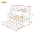 thumbnail image 4 of Bellemave Bunk Bed with Trundle, Twin Over Full Wood Bunk Bed with Twin Size Trundle, Rubber Wood Bunk Bed Frame with Guardrail and Ladder Convertible 3 Bed in 1 Bunk Bed, White, 4 of 11