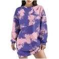 thumbnail image 2 of Aloohaidyvio Sweatshirts Casual Oversized Crew Neck Tie-Dye Loose Pullover Sweatshirts Dresses, 2 of 6