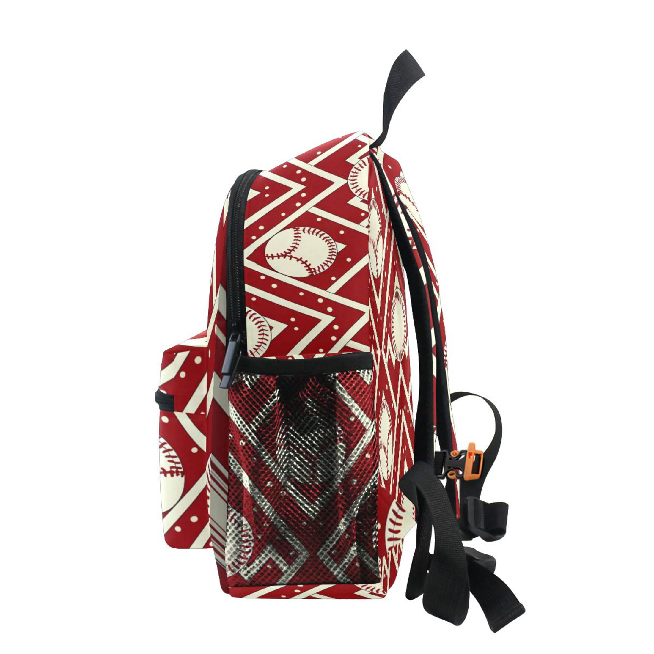 Chevron Baseball Pattern Mini Backpack Cute Small Backpack with Chest Strap and Whistle Ages 3-8