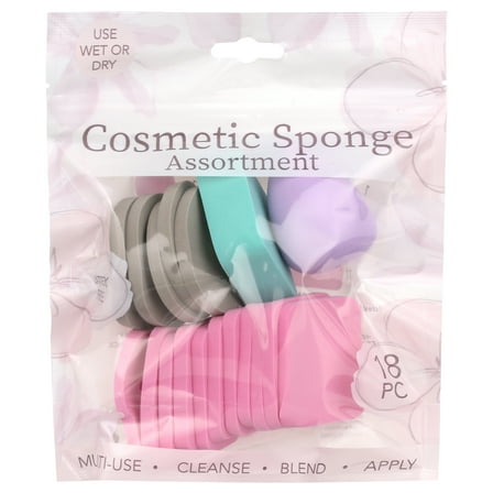 Cosmetic Sponge Assortment -18pc