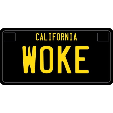 Woke California Photo License Plate