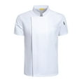 thumbnail image 3 of lionlar Manteau de Chef à Manches Courtes Veste de Chef pour Restaurant Boulangerie Blanc Blanc TG, 3 of 7