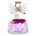 thumbnail image 1 of Figuras de ángel con flores preservadas, rosas en cristal, incrustadas, 1 of 8