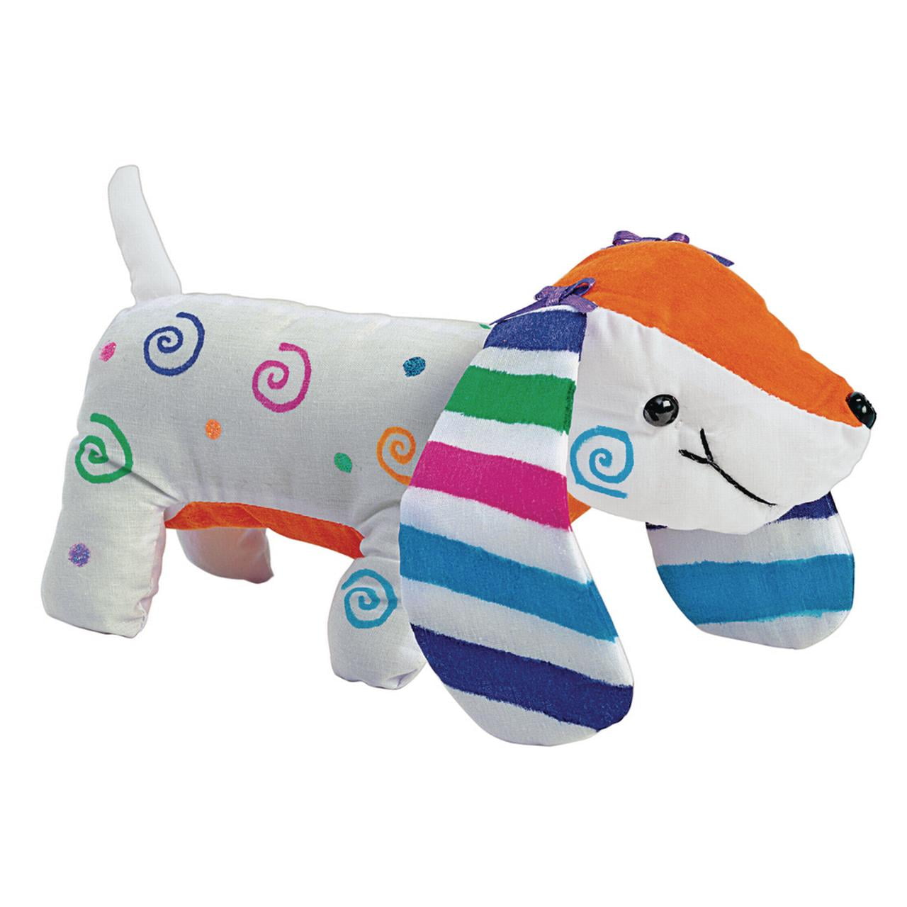 Colorations Set of 12 Decorate Your Own Fabric Plush Stuffed Puppy Dog