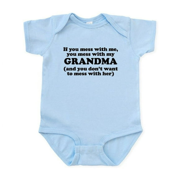 CafePress - You Mess With My Grandma Body Suit - Baby Light Bodysuit, Size Newborn - 24 Months
