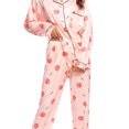 thumbnail image 5 of INSPIRE CHIC Women's Sleepwear Lounge Cute Print Nightwear with Pants Long Sleeve Pajama Sets M Light Pink, 5 of 5