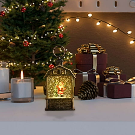 

DagobertNiko 10Mlhome Decoration Ornaments Water Injection Night Light Santa Claus Gift Barn Small House Wind Lamp