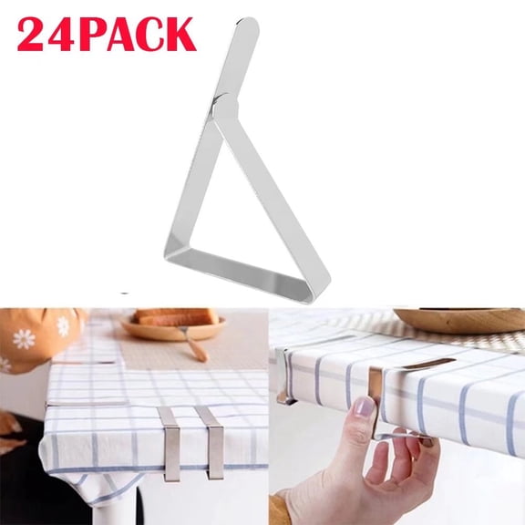 24 Pack Stainless Steel Table Cover Clamps Holder for Picnic BBQ Wedding DIY Party