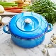 thumbnail image 2 of Merten & Storck 7QT Dutch Oven with Lid, Lightweight Enameled Iron, Oven Safe, Metal Utensil Safe, Blue, 2 of 9