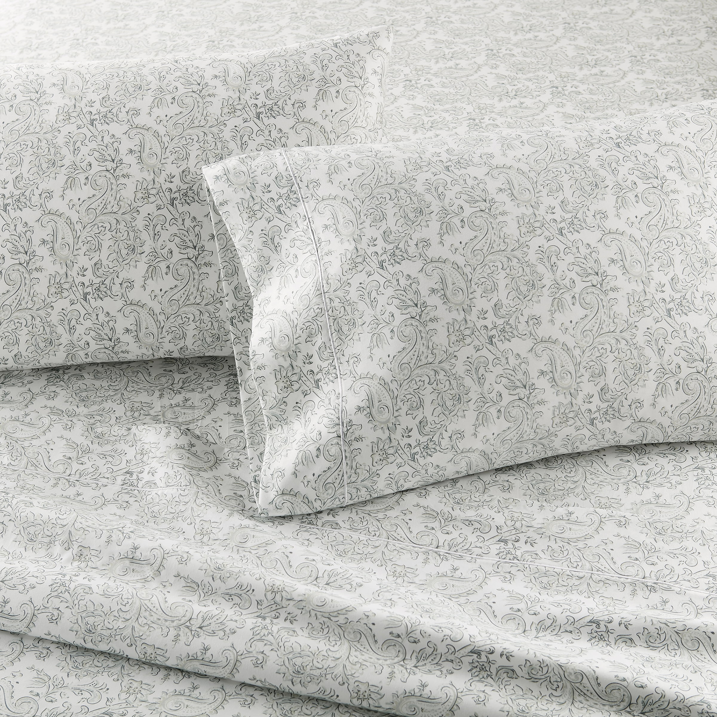 Better Homes & Gardens Performance HYGROCOTTON 2-Piece 400 Thread Count Paisley Taupe Pillowcase Set, Standard/Queen