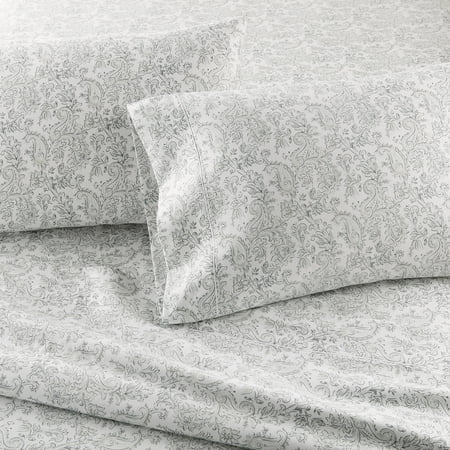 BETTER HOMES & GARDENS 2-PIECE 400 THREAD COUNT PAISLEY TAUPE PERFORMANCE HYGROCOTTON® PILLOWCASE SET, KING