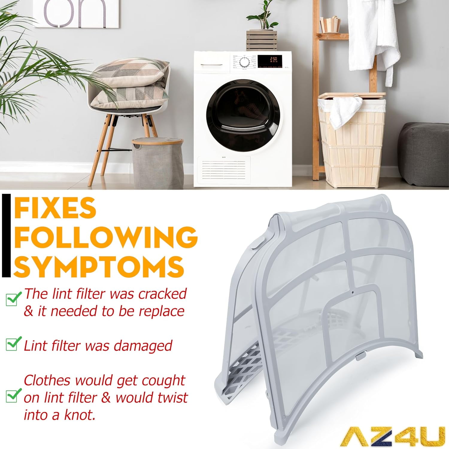 Dryer Lint Screen Filter ADQ73373201 Replace for LG DLGX8001V DLGX8101V DLEX8000V NEW