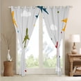 thumbnail image 5 of Airplane 38"x45" Set of 2 Panels Blackout Curtains Colorful Aircrafts Curtains Cartoon Airplanes Window Curtains & Drapes Kawaii Room Decor Cute Clouds Stars Pattern Darkening Curtains, 5 of 6