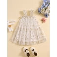 thumbnail image 3 of Biezeib Girls Summer Sweet Cami Dress Sleeveless Floral Embroidery A-line Mesh Princess Dress, 3 of 6