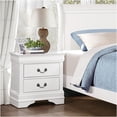 thumbnail image 6 of JERFIT White Nightstand with 2 Drawers, Traditional Bedside Table with Antique Brass Handles, No Assembly Required Bedroom Furniture, 6 of 7