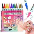thumbnail image 2 of 24-Color Nail Art Pen Set, Acrylic Paint Markers for Nail Design, Manicure, 0.5mm DIY Decoration and Art Projects, with 10ML Quick-Drying Ink – Version B, 2 of 10