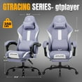 thumbnail image 3 of GTPLAYER Ace ProMotion Fabric Gaming Chair with Footrest, Purple, 3 of 8