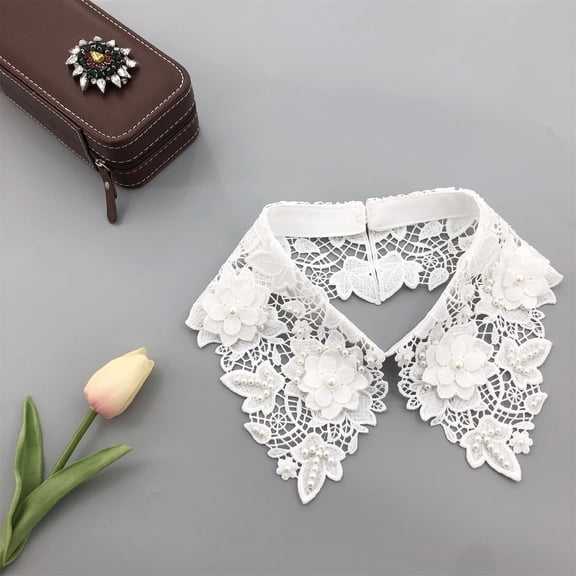Detachable Collar, Multicolor Lace Flower Collar, Water Soluble Embroidery Collar, Elegant Fake Collar for Women, Dresses, Vintage Style, Delicate Detail, Gift for Her Baberdicy, Ideal for Women