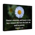 thumbnail image 4 of Scripture Walls Charm is Deceitful Proverbs 31:30 Bible Verse Canvas Christian Wall Art Ready to Hang Unframed, 4 of 9