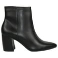 thumbnail image 2 of Delicious Women Ankle Boots Side Zipper Zip-Up Booties Block Heel Pointed Toe Hillary-H Black PU 7, 2 of 3