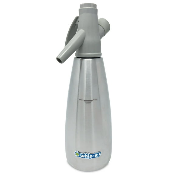 1L Whip-It! Soda Siphon, Stainless Steel (Gray Head)