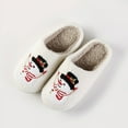 thumbnail image 5 of Fuzzy Slippers for Women Slip On Indoor Bedroom Slippers Festive Prints Warm Comfortable Home Footwear Fluffy Winter House Shoes Plush Slippers Comfy Slippers for Women White 39, 5 of 9