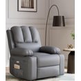 thumbnail image 1 of Recliner Chair with Massage & Heat, Swivel Faux Leather Rocking Chair, 1 of 2