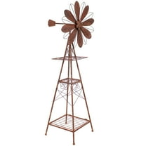 Sunnydaze 51" Rustic Windmill Steel Outdoor Statue