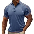 thumbnail image 1 of Camisa Casual Sólida de los Hombres, Top de Manga Corta de Ajuste Suelto de Verano con Bolsillo de Botón para Uso Al Aire Libre Y Diario, Blusa Ligera, 1 of 6