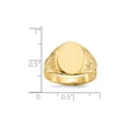 thumbnail image 5 of Real 14kt Yellow Gold 15.0x11.5mm Open Back Men's Signet Ring Size: 10; for Adults and Teens; for Women and Men, 5 of 5