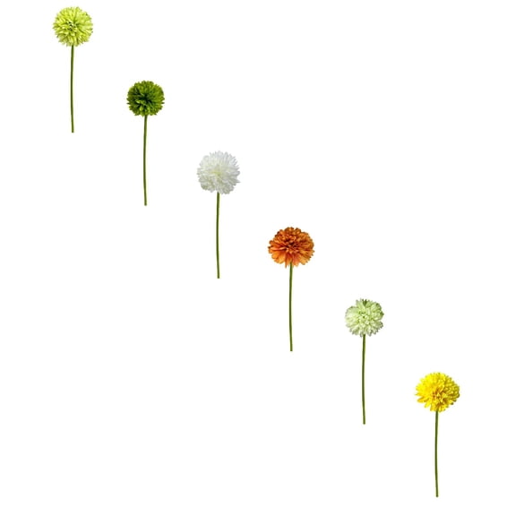 6 Pcs Artificial Chrysanthemum Ball Flower, Artificial Mums Flowers for Home Table Centerpiece, Spring & Summer Decor, UV-Resistant Silk Flowers for Porch, Patio and Wedding 9"